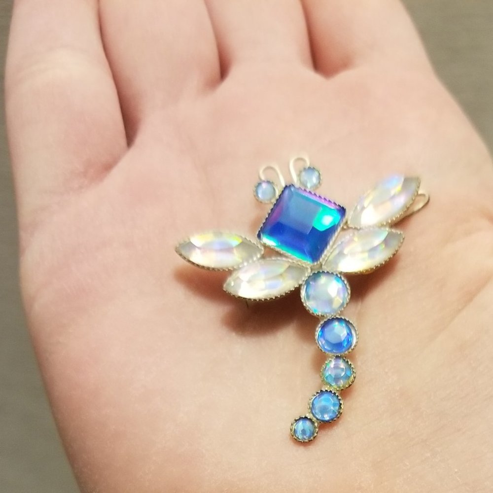 Gorgeous vtg blue dragonfly barrette- could become necklace - Picture 7 of 11
